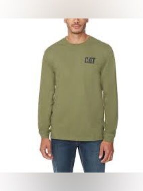 CAT CATERPILLAR green long sleeves shirt!